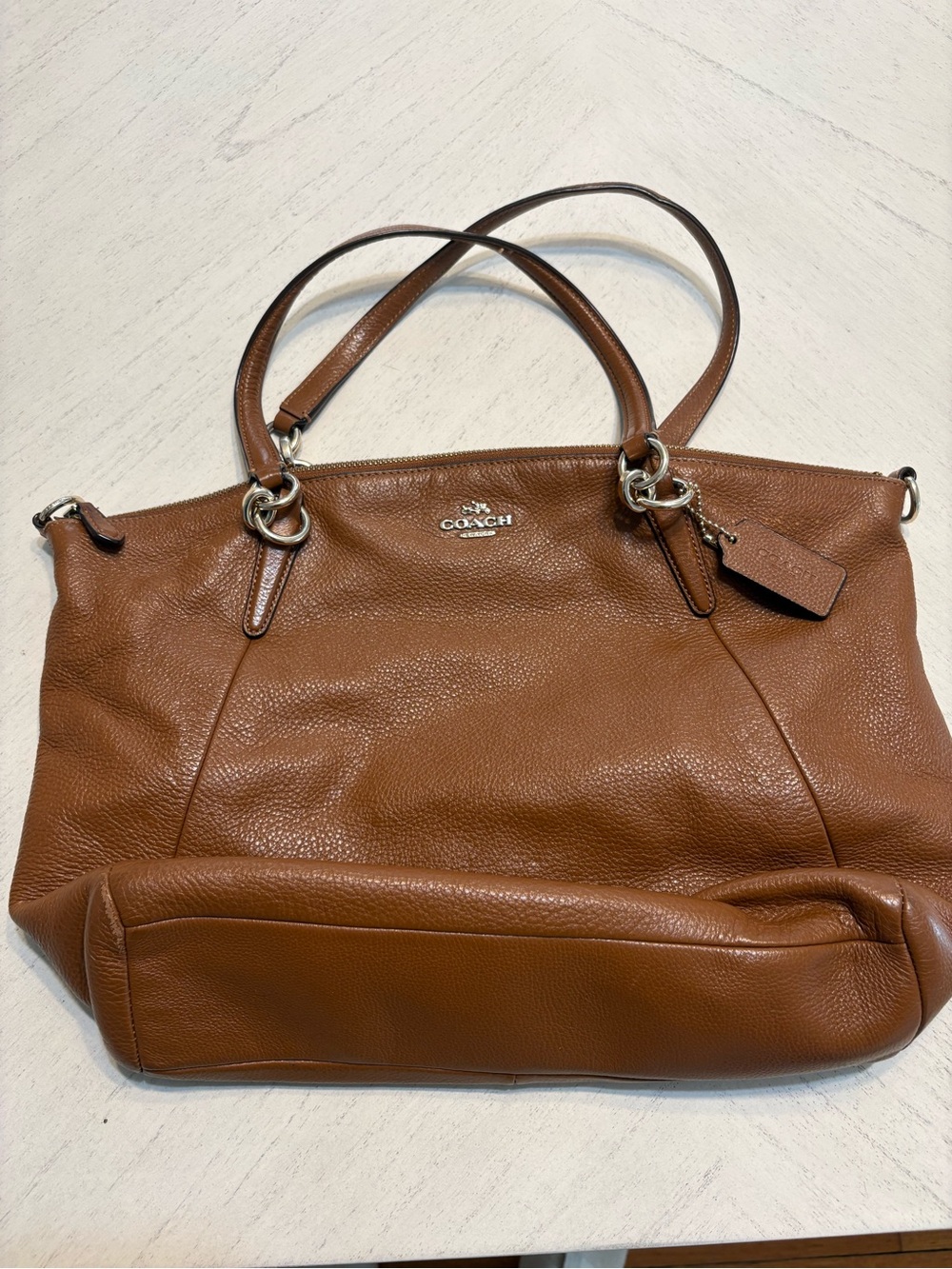 Coach Pebbled Leather Shoulder Tote